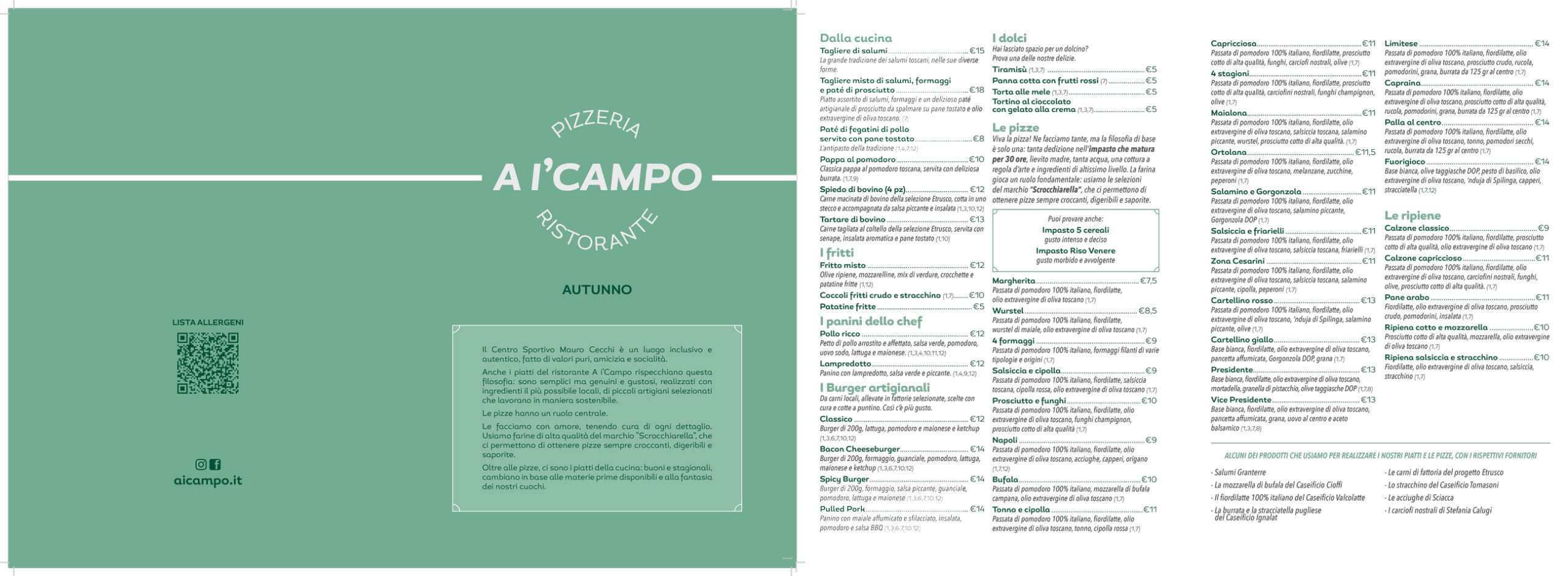 Menù Pizzeria Ai' Campo - Pizza a Limite, Empoli, Vinci, Montelupo